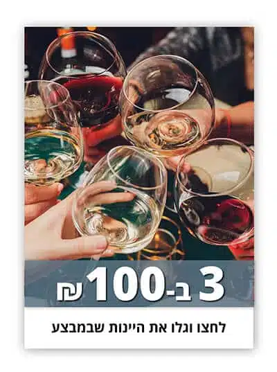 מבצעי יינות 3 ב 100